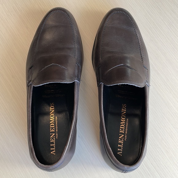 Allen Edmonds Men Size 9.5 EEE Carbon Wooster Street Penny Loafers Leather Shoes - Picture 3 of 5